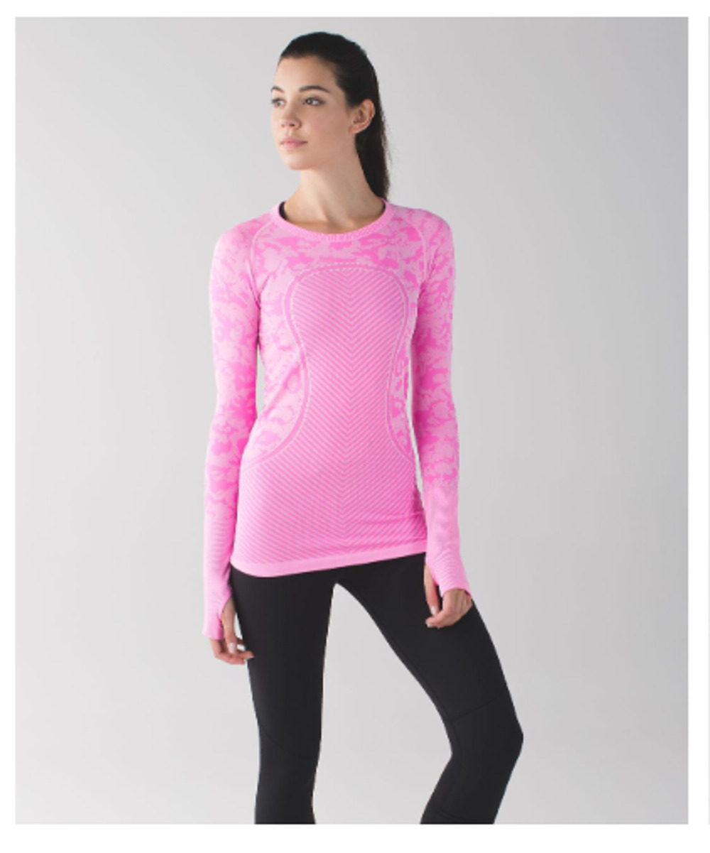 Lululemon Women's Sz 4 Swiftly Tech Neon Pink Long Sleeve Shirt